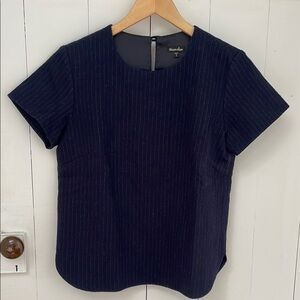 Steven Alan Navy Pinstripe Top